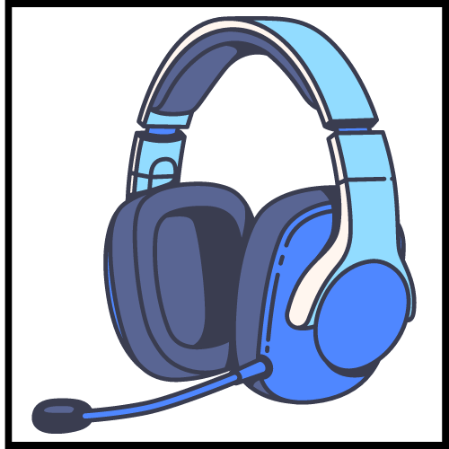 Picture of a headset, an audio outut device.