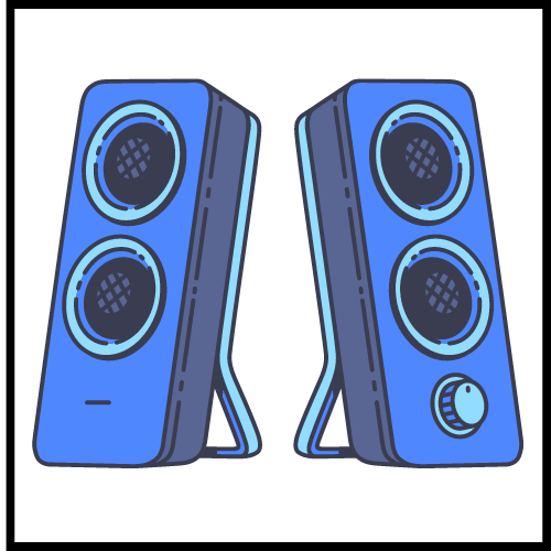 Picture of a speaker, an auditory output device.