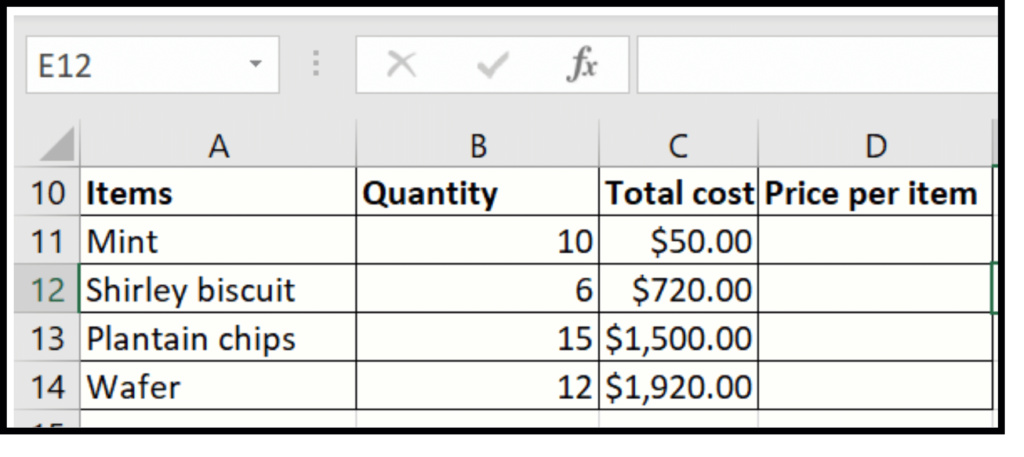 Spreadsheet Formulas 5991