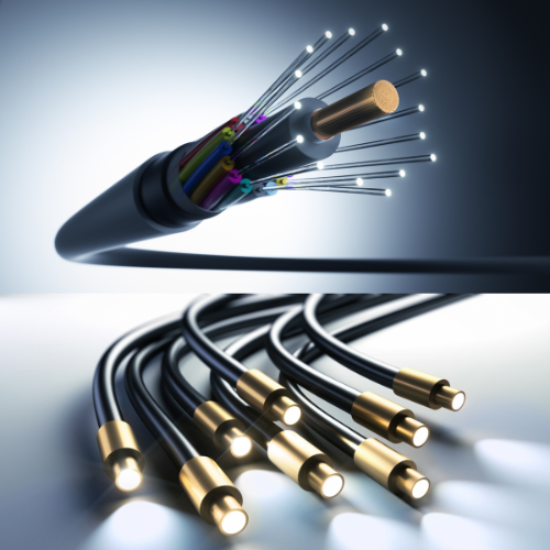 Picture showing the cross section of the fiber optic cable.